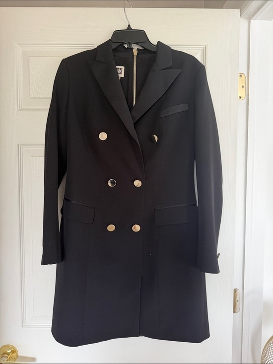 Anne Klein Jackets & Blazers - Anne Klein Black Double-Breasted above knee  dress with Gold Buttons